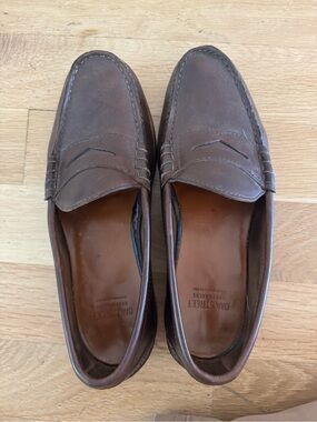 Oak Street Bootmakers Brown Leather Penny Loafers for Men (size 10.5)